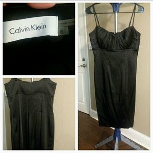 Calvin Klein black silky dress